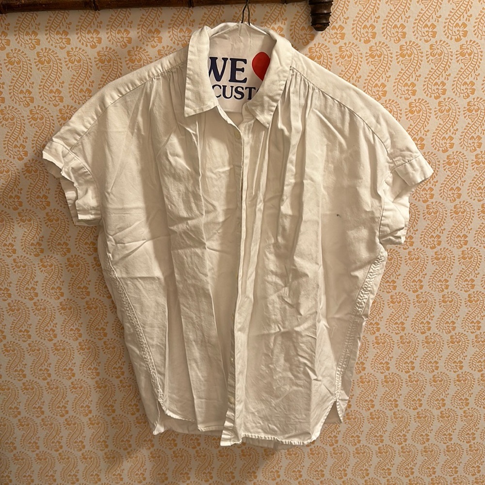 White Madewell women’s button down short-sleeve